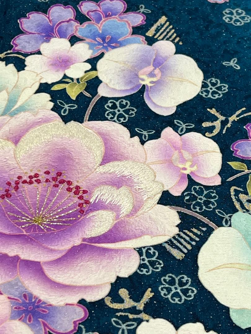 振り袖　フルセット　成人式　長襦袢付　金彩　刺繍　銀通し　ゆったりサイズ　652