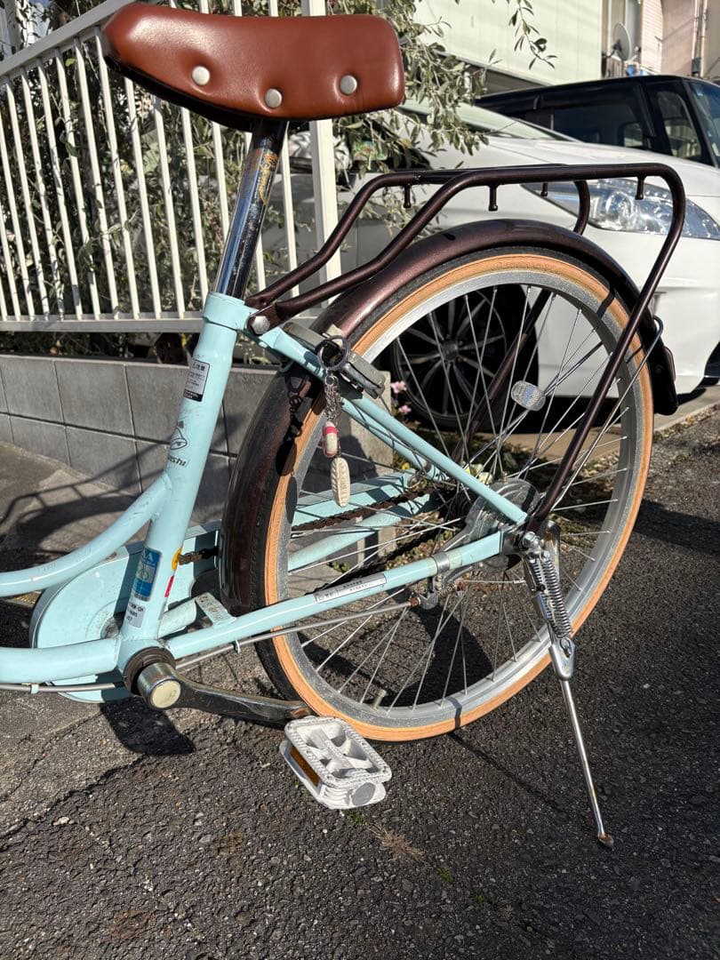 子供用自転車 水色 26インチ 前面バスケット付き