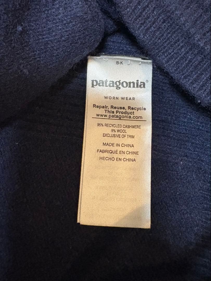 【Patagonia】カシミアフーディ✳︎ジップアップパーカー✳︎メンズS✳︎ネイビー