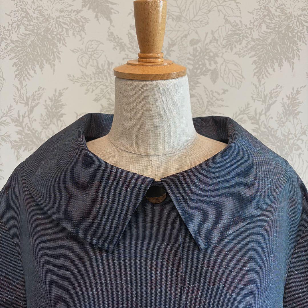 着物リメイク大島紬と上質な紬のリバーシブルコート