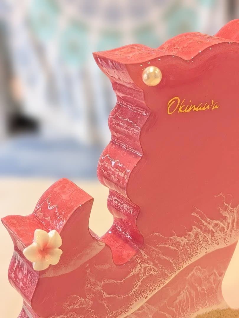 ⑨シーサーのオーシャンアート　沖縄　(メス)　レジンアート