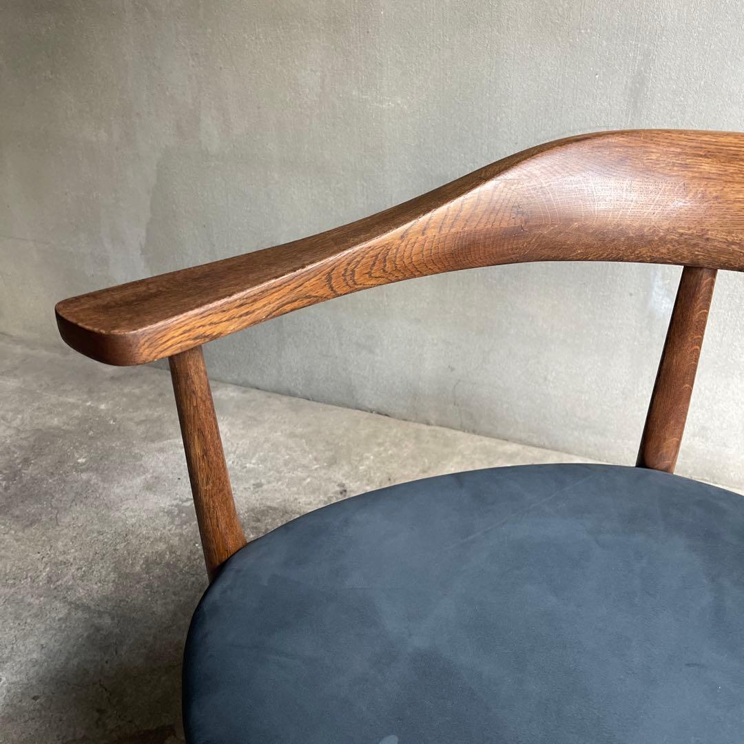 美品　秋岡芳夫　あぐらのかける男の椅子　低座椅子　本革座面張り替え