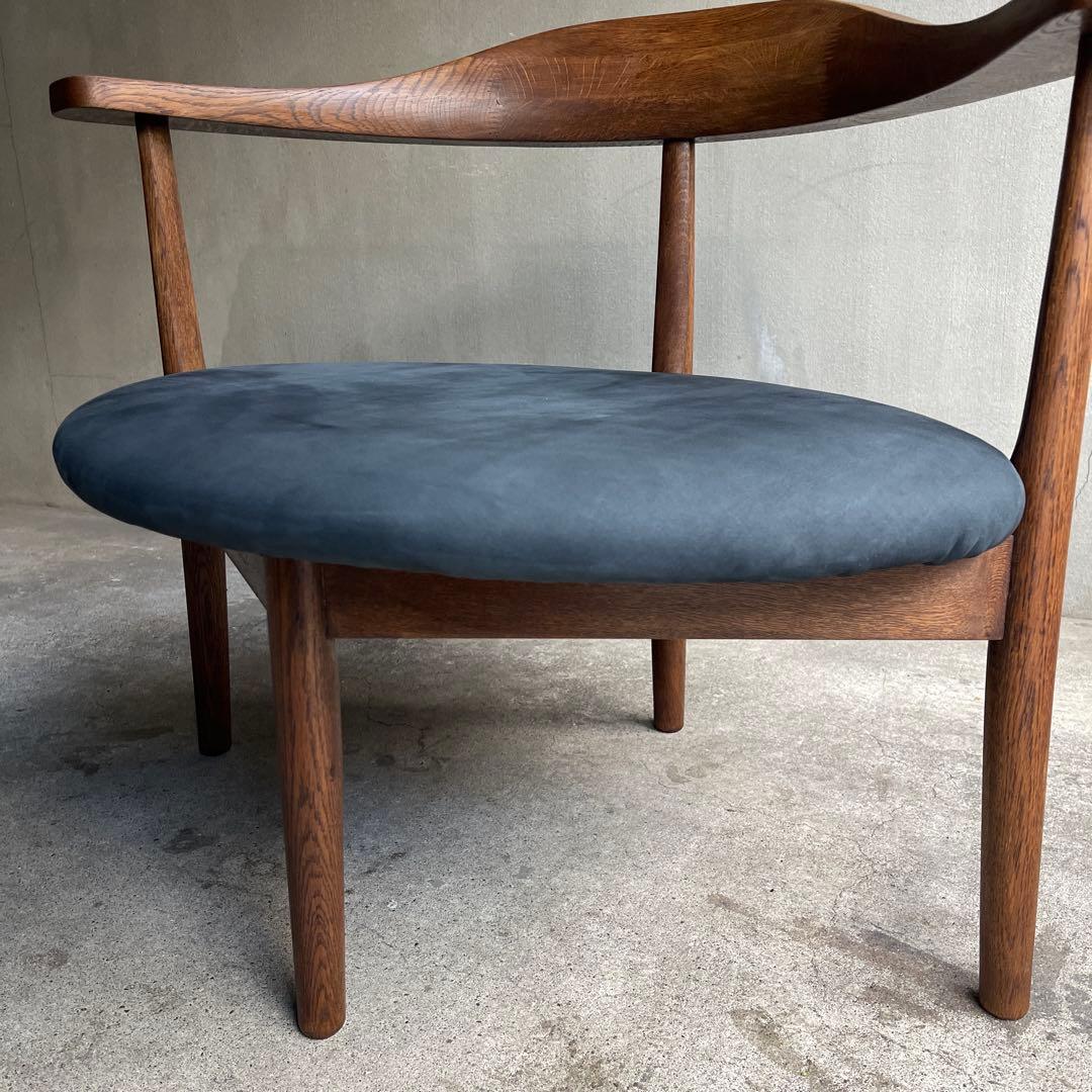 美品　秋岡芳夫　あぐらのかける男の椅子　低座椅子　本革座面張り替え