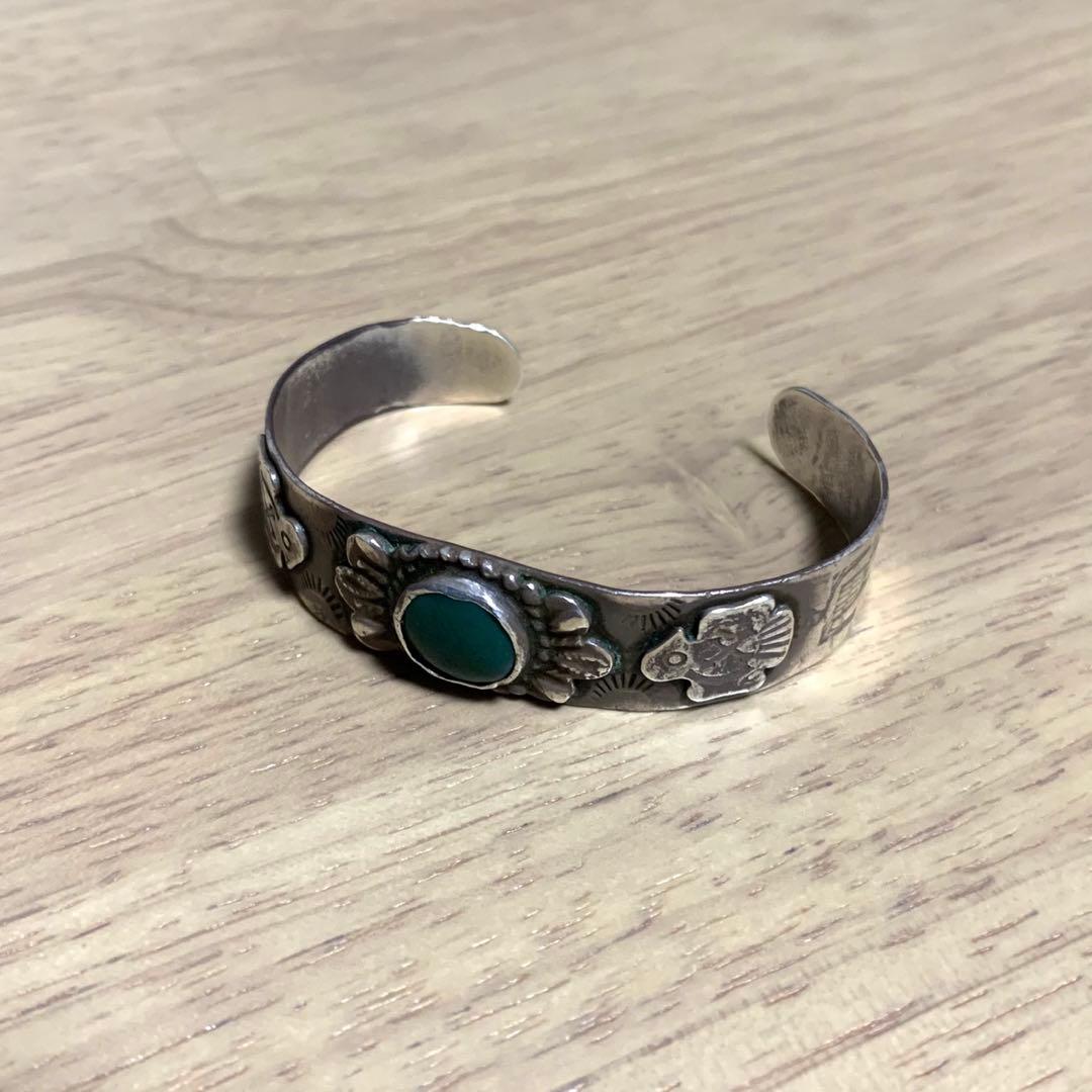 【ビンテージ】Navajo フォックスターコイズ バングル 　vintage