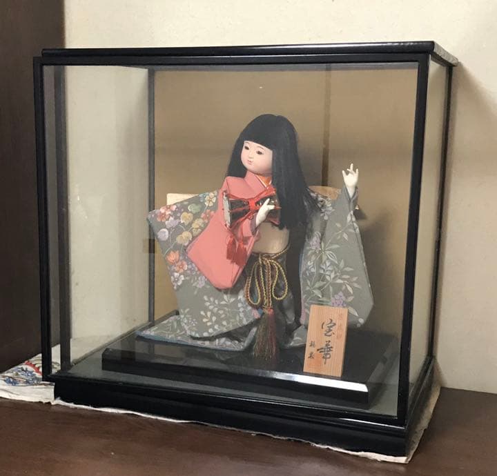 市松人形　京友禅　宝華　ガラスケース入り