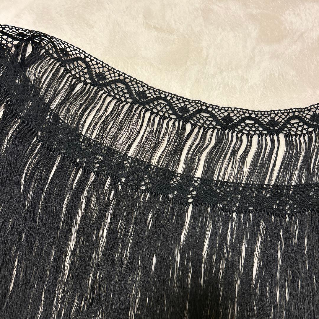 シージョ　黒 レース フリンジ フラメンコ　ソニアジョーンズ
