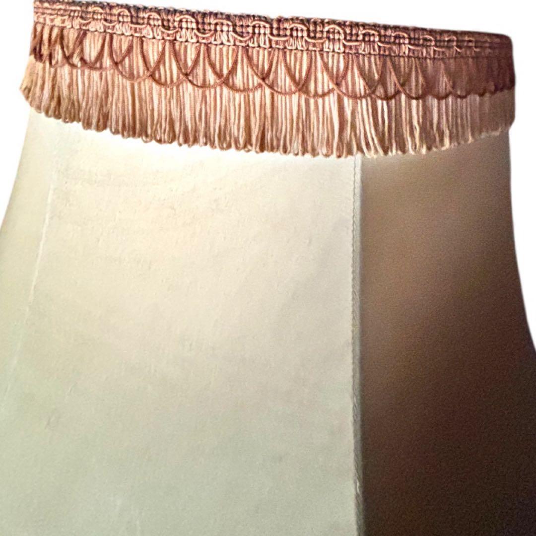 木製フロアランプ 布シェード 高さ160cm 大型照明 アンティーク　レトロ