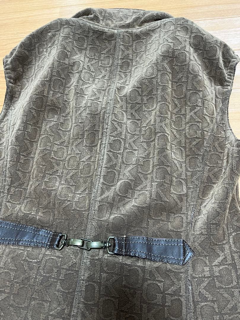 未使用　伊太利屋GKITALIYA ベストジャケット　茶×レオパード柄　おしゃれ