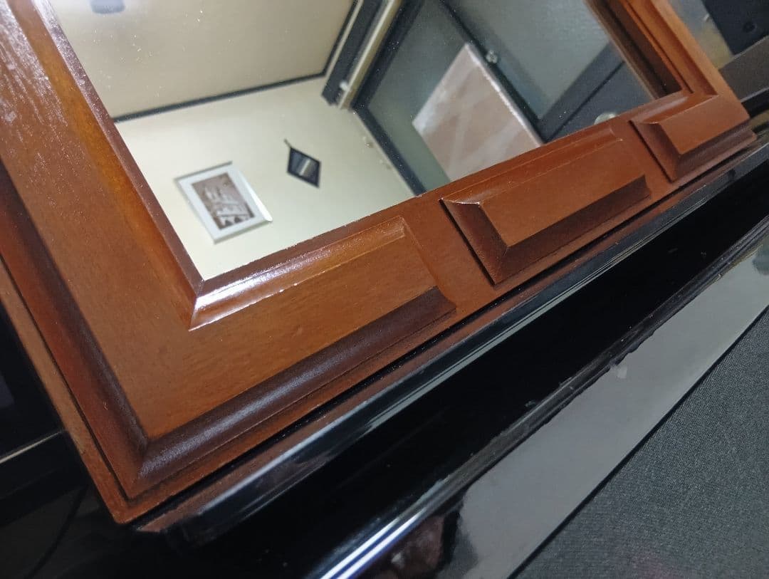 1960's　デンマーク　チーク　無垢材　ブロック　デザイン　ウォール　ミラー