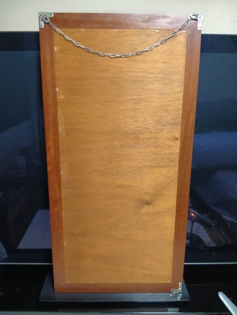 1960's　デンマーク　チーク　無垢材　ブロック　デザイン　ウォール　ミラー