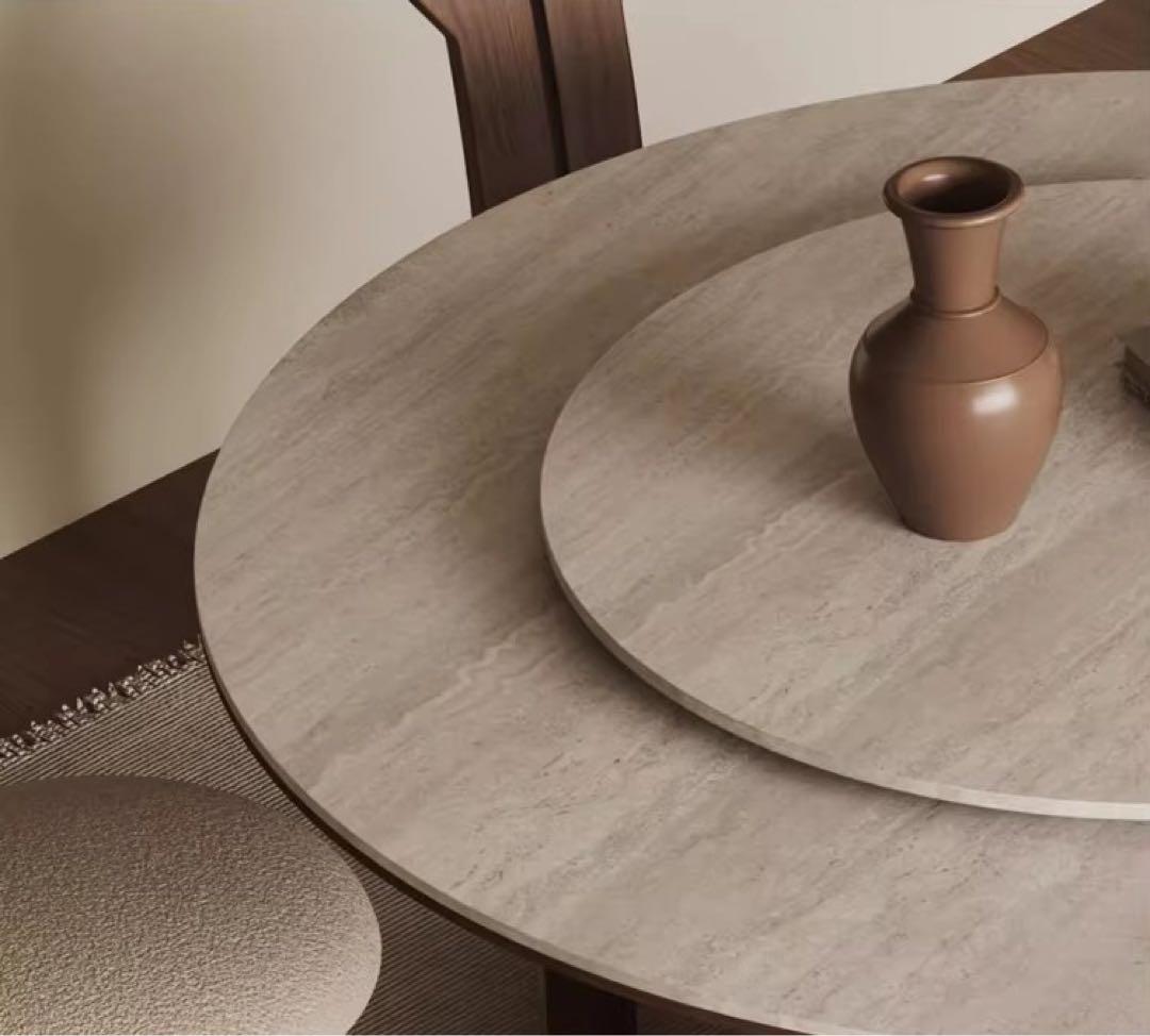 ダイニングセットテーブル120cm＋チェア4脚&ターンテーブル