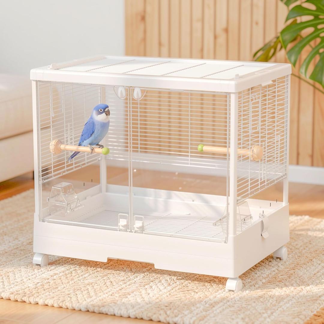 Ruexue 鳥かご 大型 バードケージ 65cm幅 ホワイト