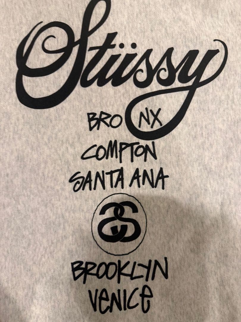 Stussy グレー フリースパーカー