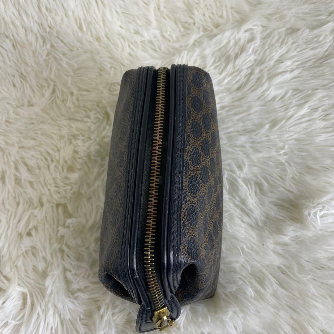 CELINE セリーヌ 黒マカダム ポーチ トリオンフ PVC 化粧ポーチ