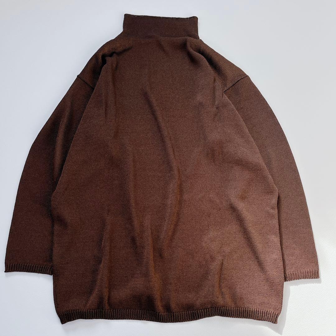 【高級】ヨーガンレール　シルク100%　ニット　ハイネック　ブラウン　M