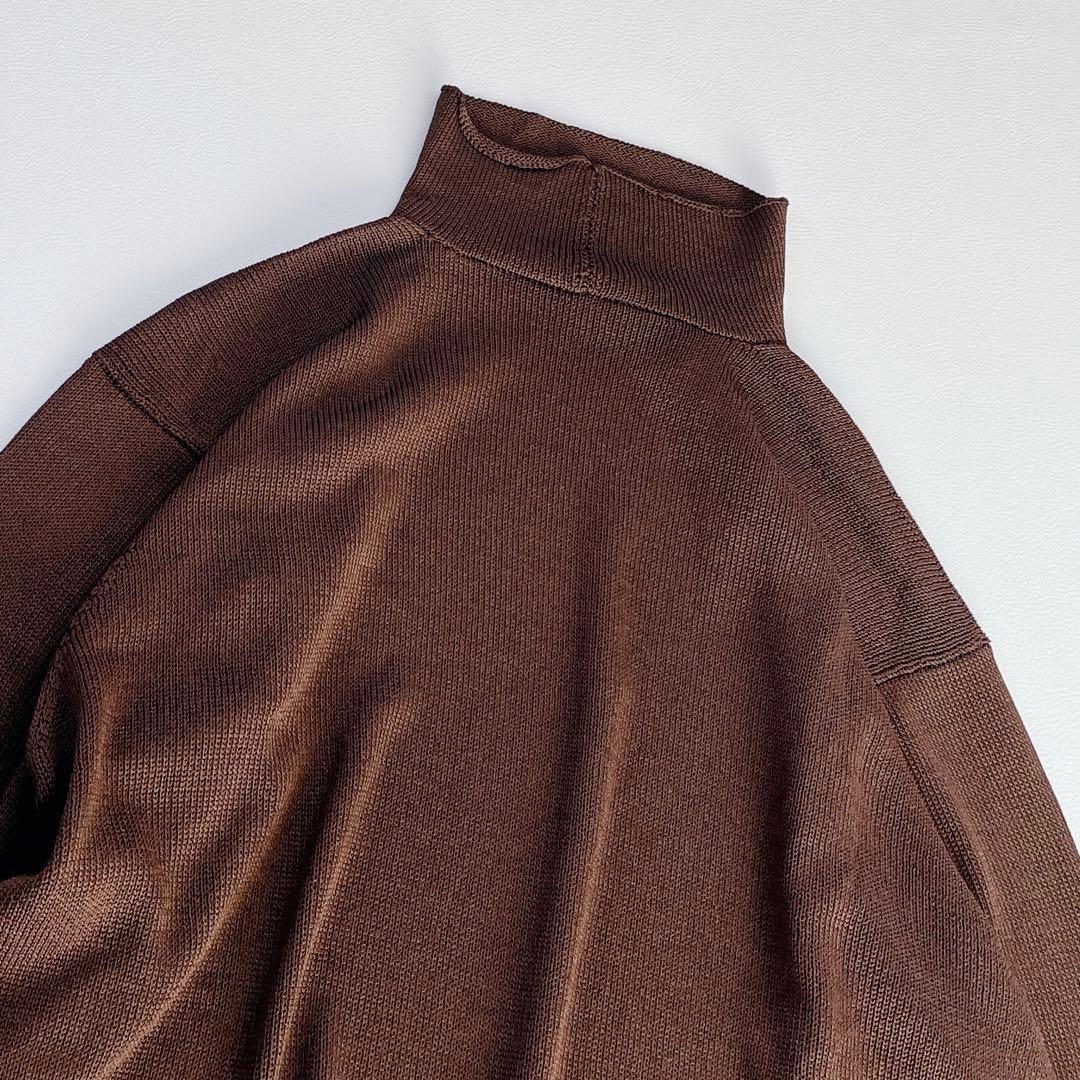 【高級】ヨーガンレール　シルク100%　ニット　ハイネック　ブラウン　M