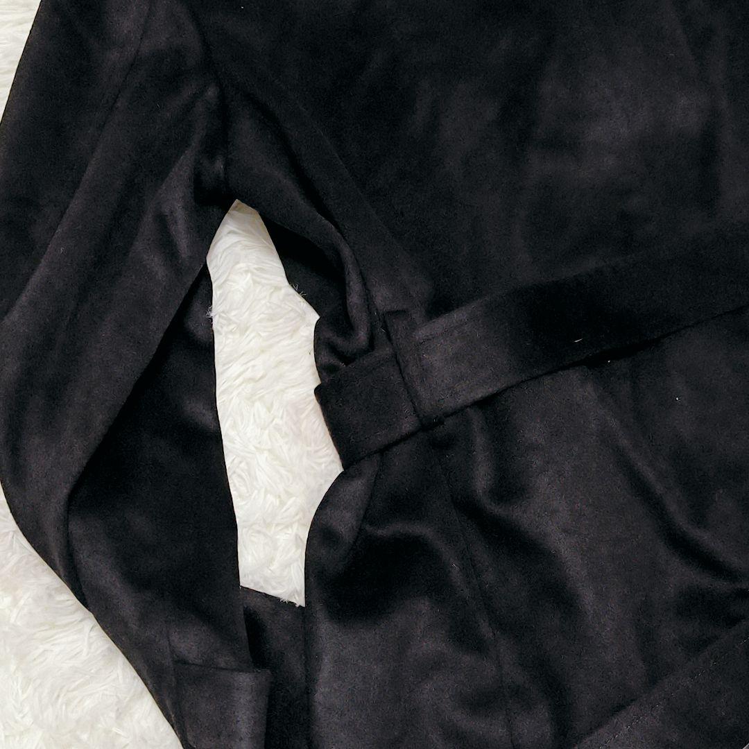 ピュアカシミヤ100% ステンカラーコート ベルト付 ロングコート