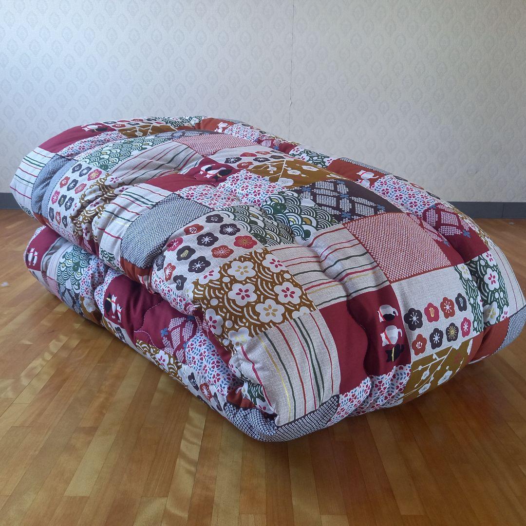 暖 ソフトタッチ 綿100％ 大判長方形 厚掛 こたつ掛布団 日本製 和猫