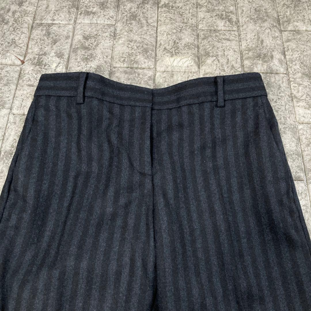 EPOCA パンツスーツ　セットアップ　レザーコンビ　ストライプ