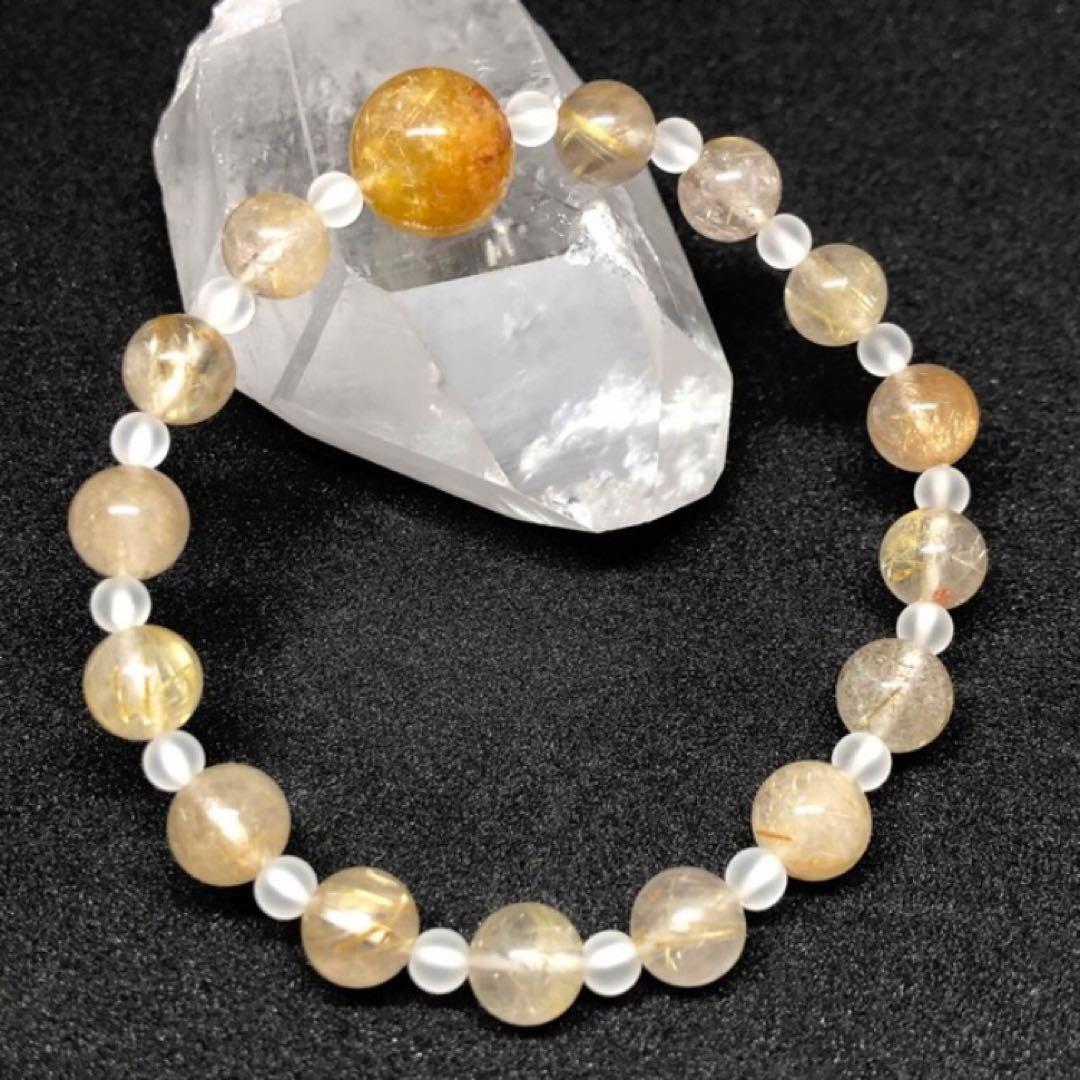 フラワーガーデンルチル　ルチル　白水晶　ブレスレット