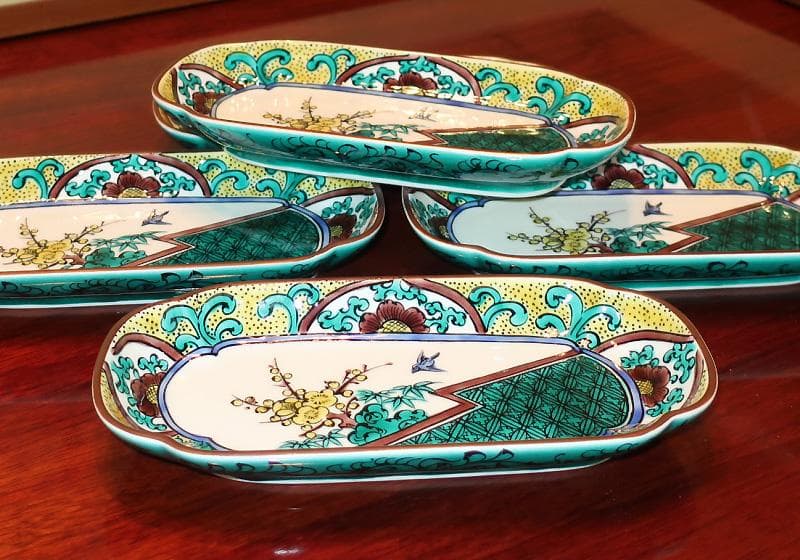 ☆彡高級割烹和皿 突き出し皿 取皿 九谷焼 吉田屋花鳥 （2枚～購入可）