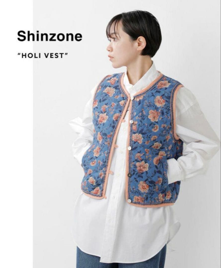 シンゾーン shinzoneキルティング フラワープリント ホーリーベスト