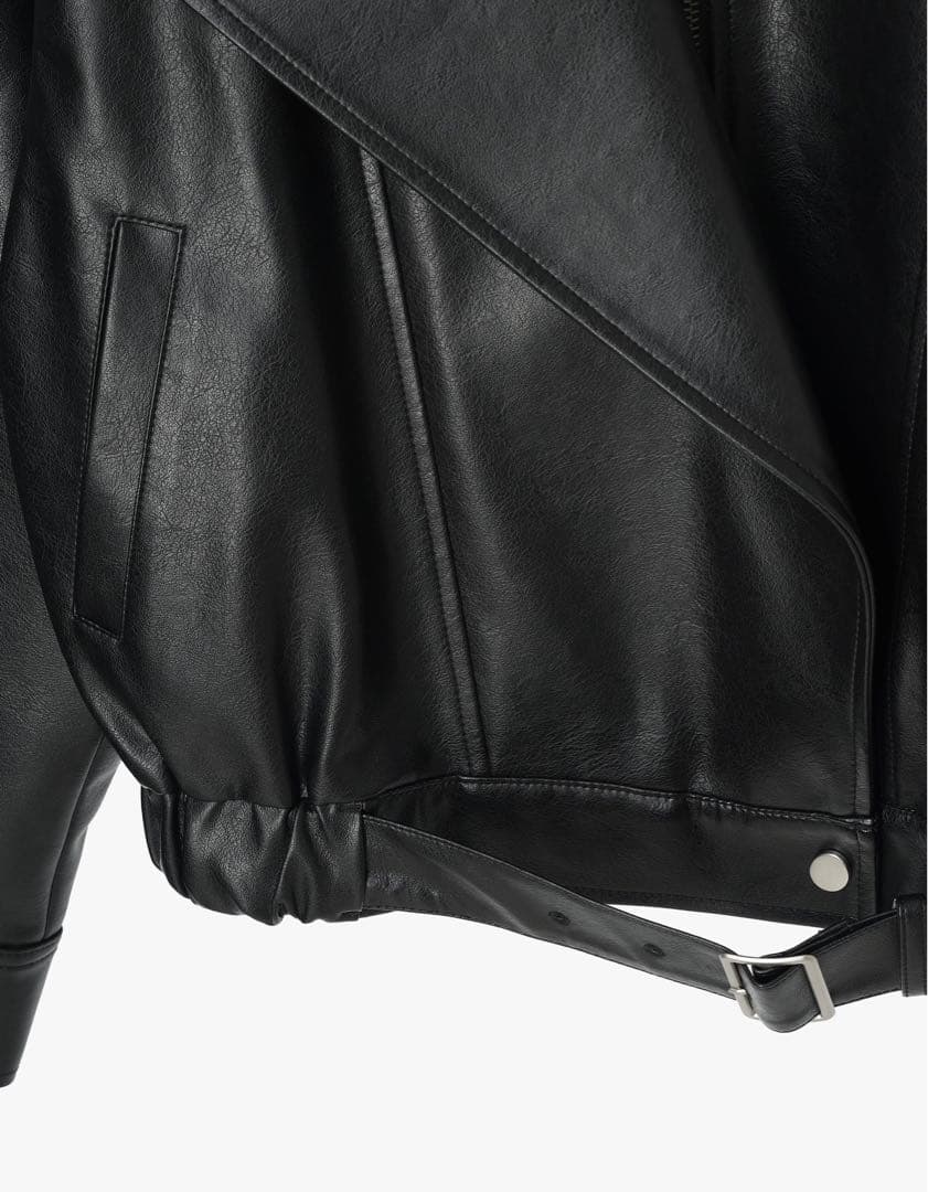 定価以下Venica Carven スタンドカラーレザーブルゾン　ブラウン