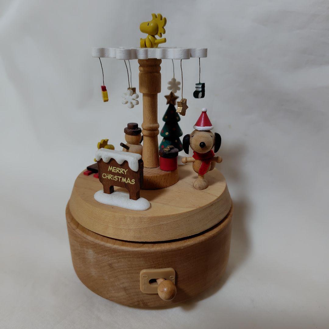 スヌーピー クリスマス 木製オルゴール