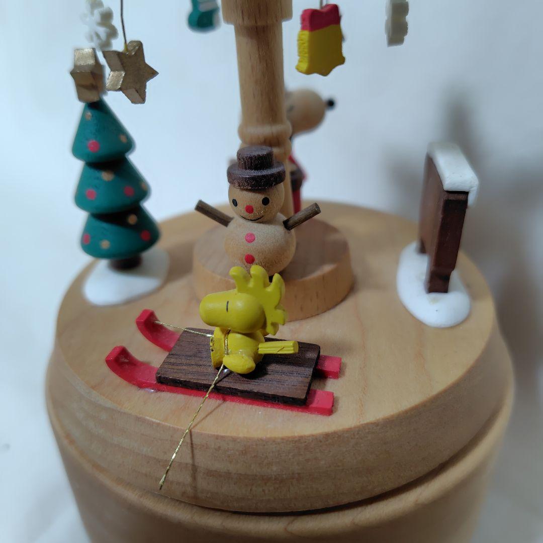 スヌーピー クリスマス 木製オルゴール
