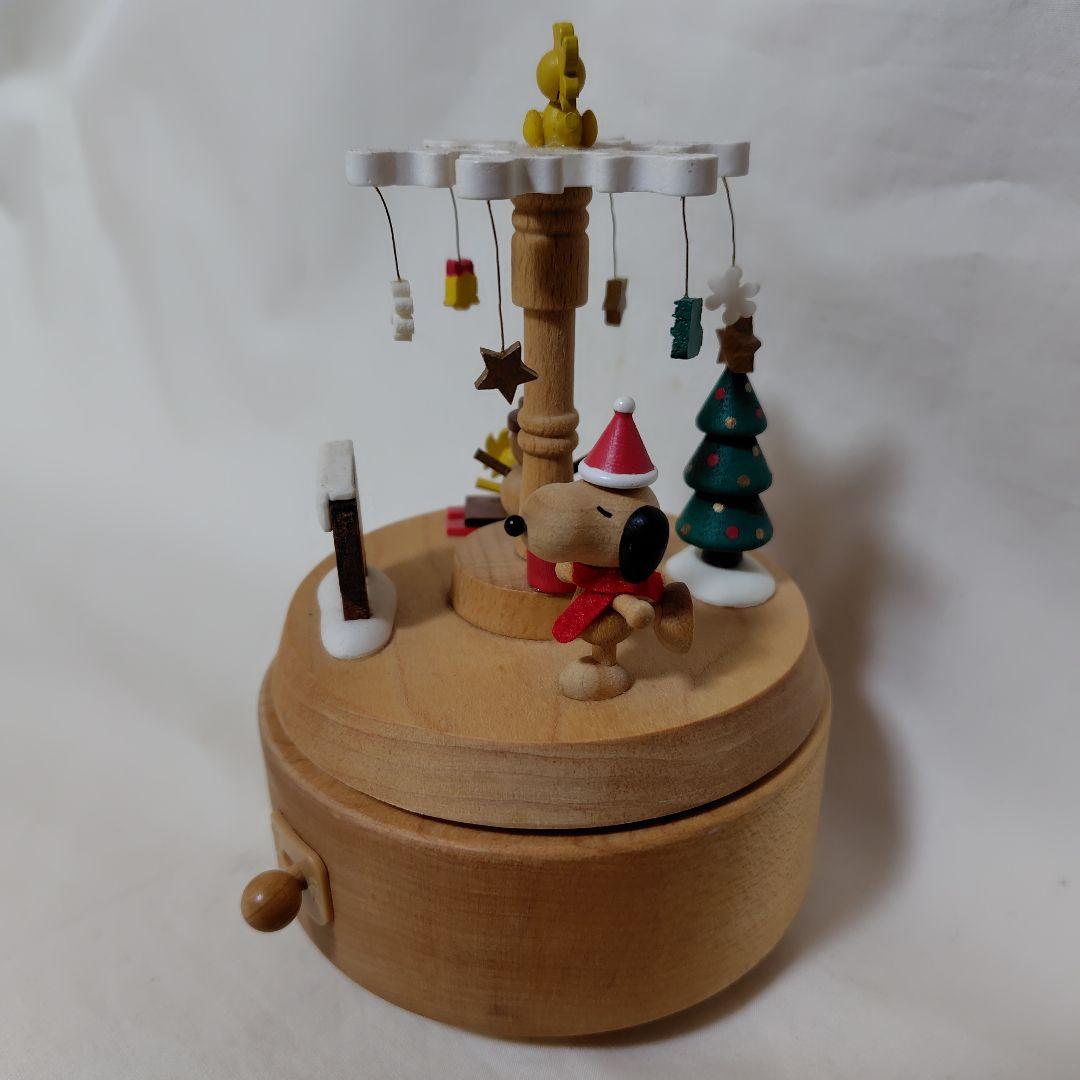 スヌーピー クリスマス 木製オルゴール