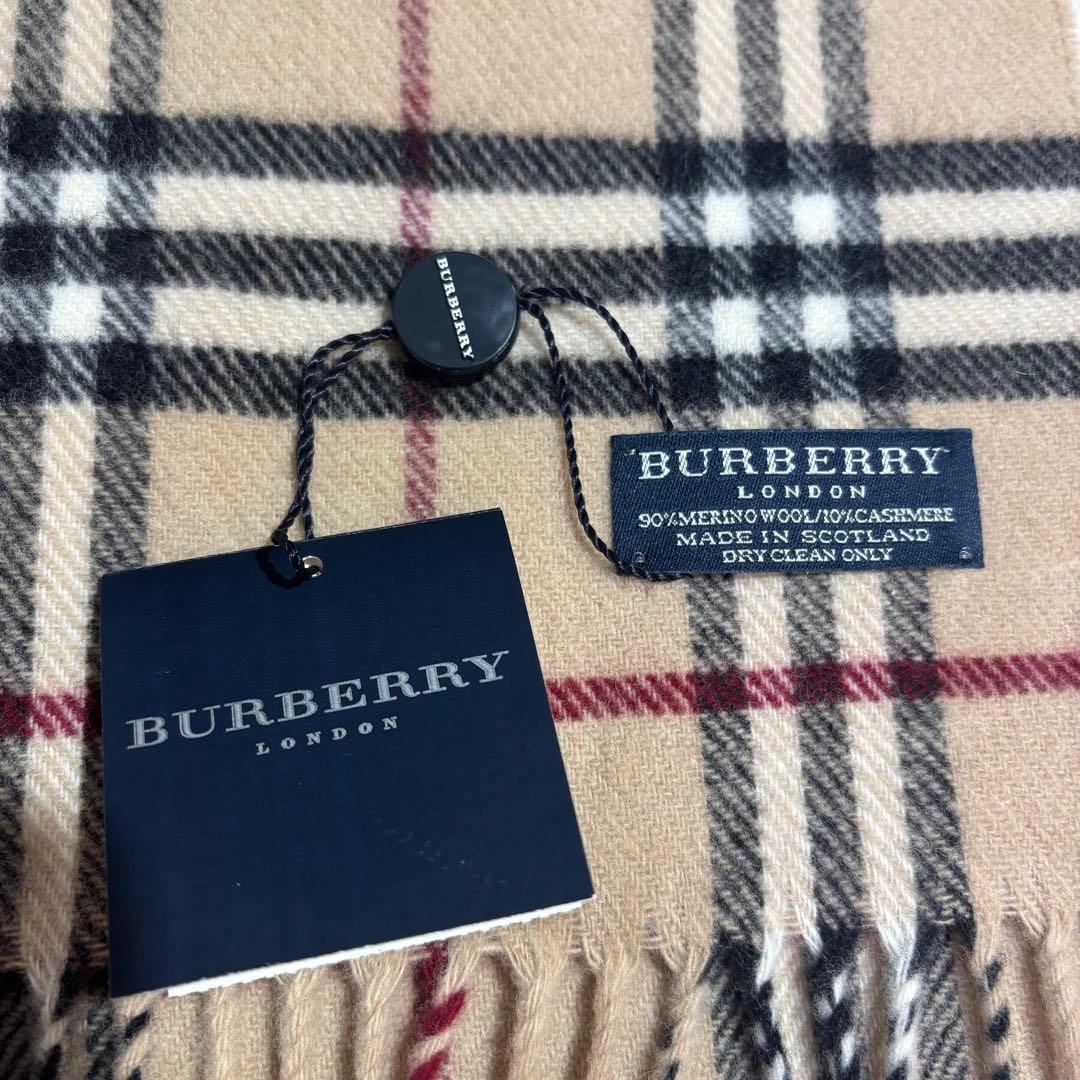 新品未使用　バーバリーロンドン　カシミヤ混　マフラー　ノバチェック　レディース