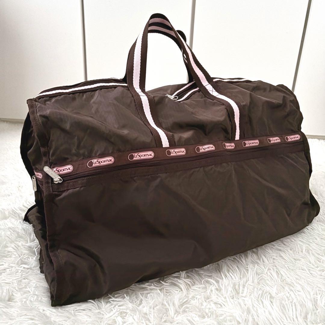 極美品☆レスポートサック　ボストンバッグ　XL ウィークエンダー　鍵付き　焦げ茶