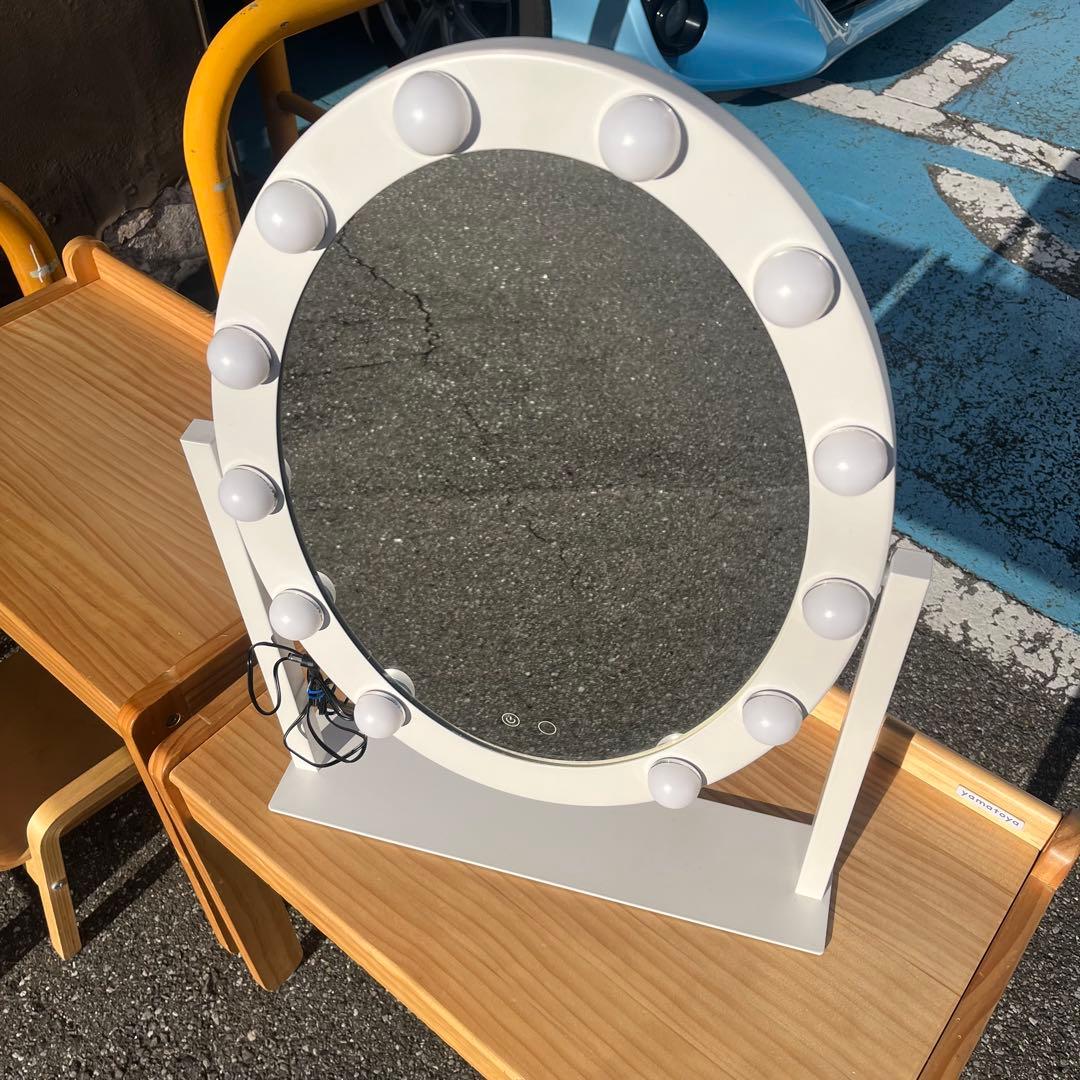 Francfranc フッツェ ハリウッドミラー ラウンド L ホワイト