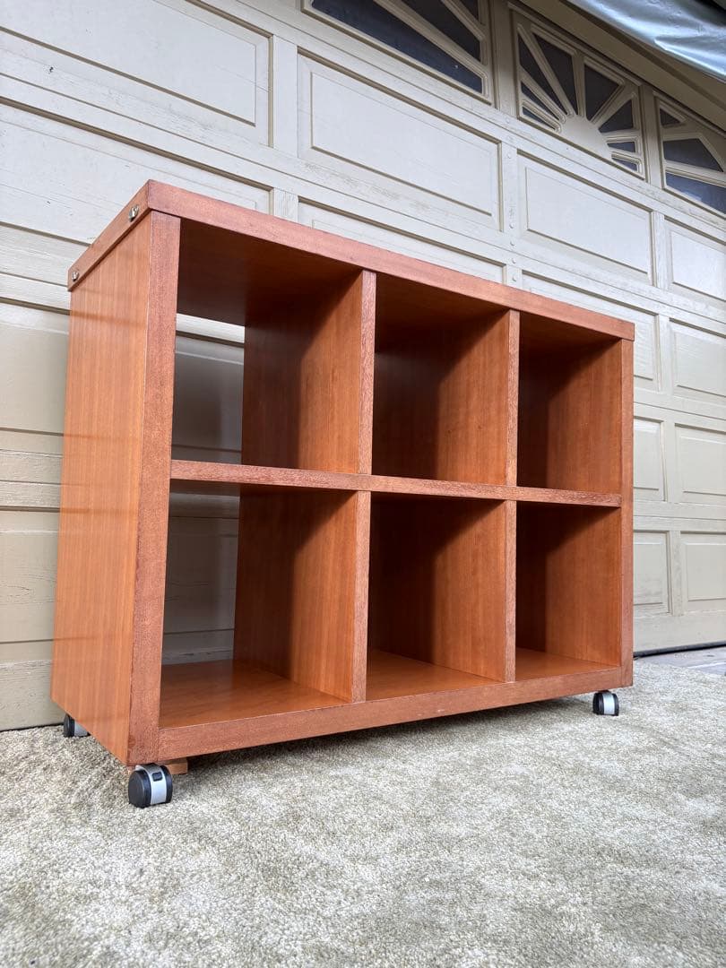 木製オープンシェルフ 6段 キャスター付き