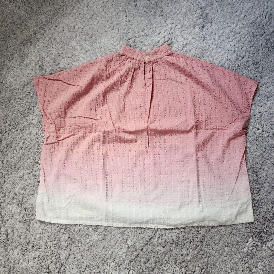 【中川政七商店】ぼかし染プルオーバー・フレンチスリーブ・ブラウス・綿100％