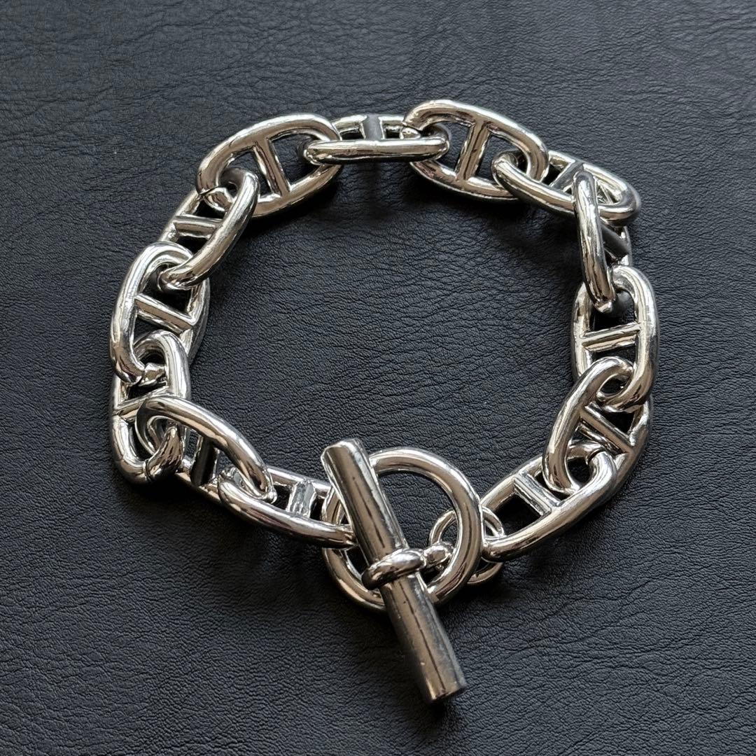 シルバー925刻印あり アンカーチェーン シルバー ブレスレット ヴィンテージ