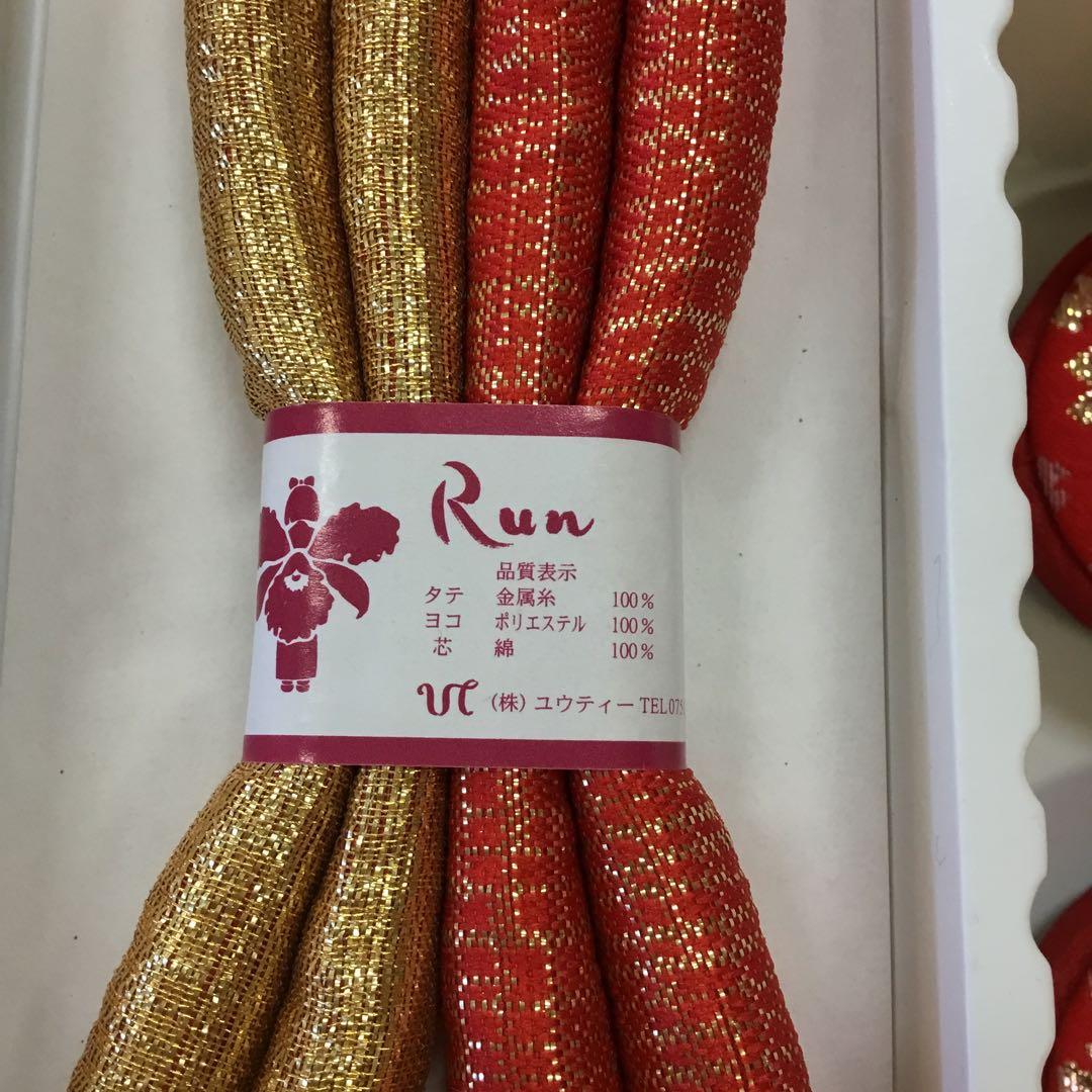 【新品未使用】3歳七五三衣装セット 赤と金　ポリエステル　9点セット