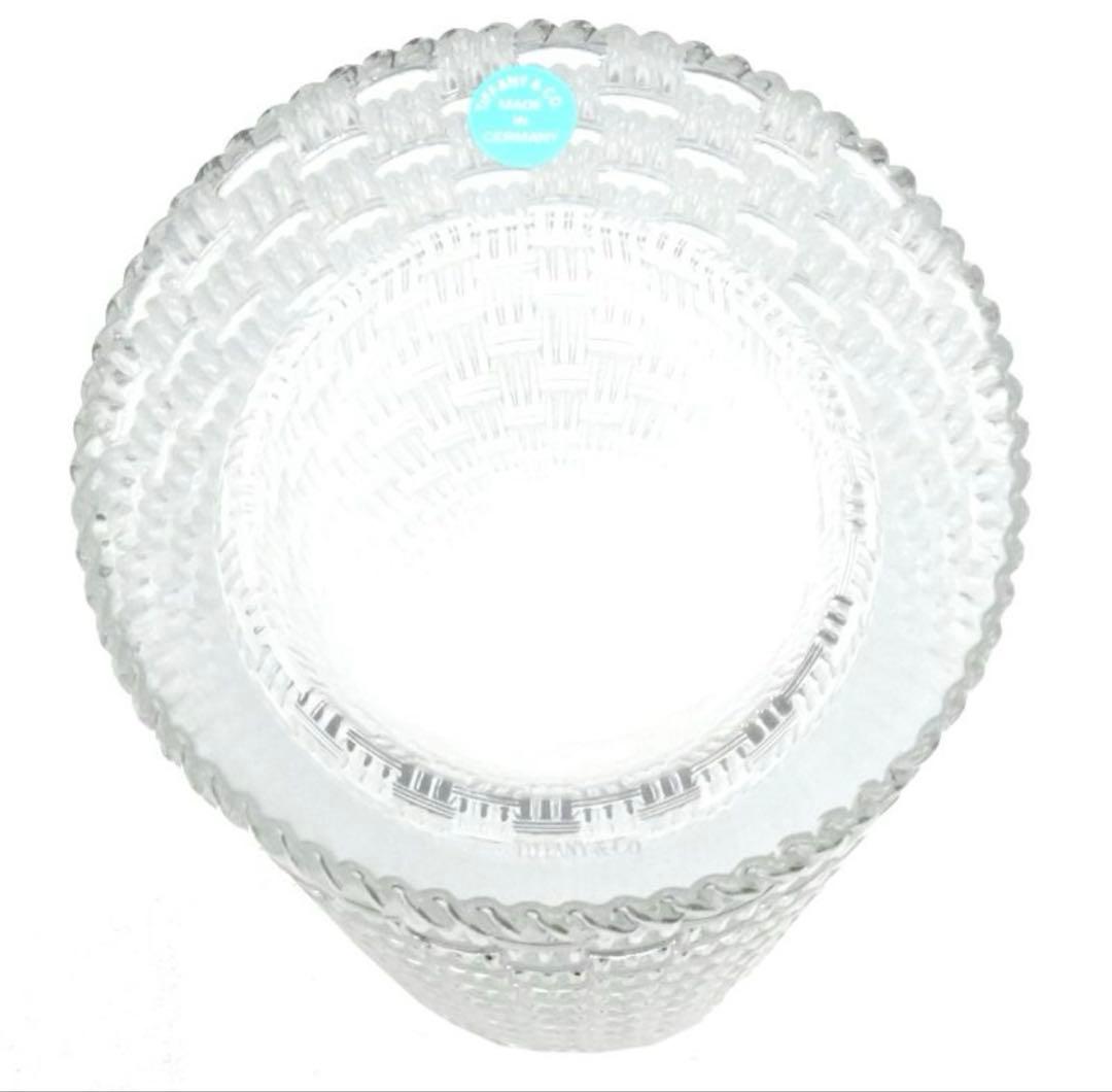 【TIFFANY&Co.】新品クリスタル花瓶 編み込み模様　フラワーベース