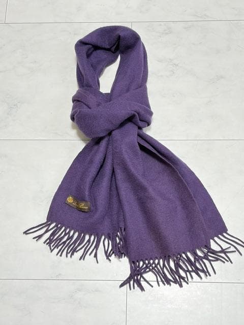 新品未使用★ロロピアーナ 最高級カシミアストール 濃い紫 41×164 イタリア