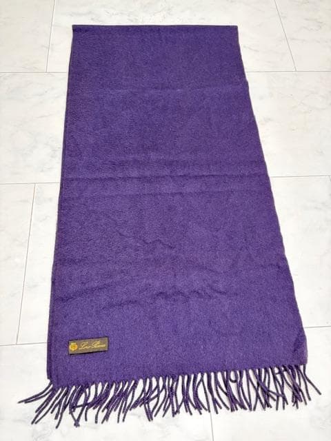 新品未使用★ロロピアーナ 最高級カシミアストール 濃い紫 41×164 イタリア