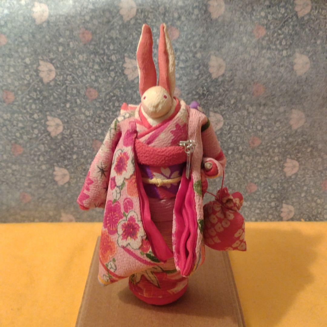 お値下げ　古裂　うさぎ人形　姫様風　手作り