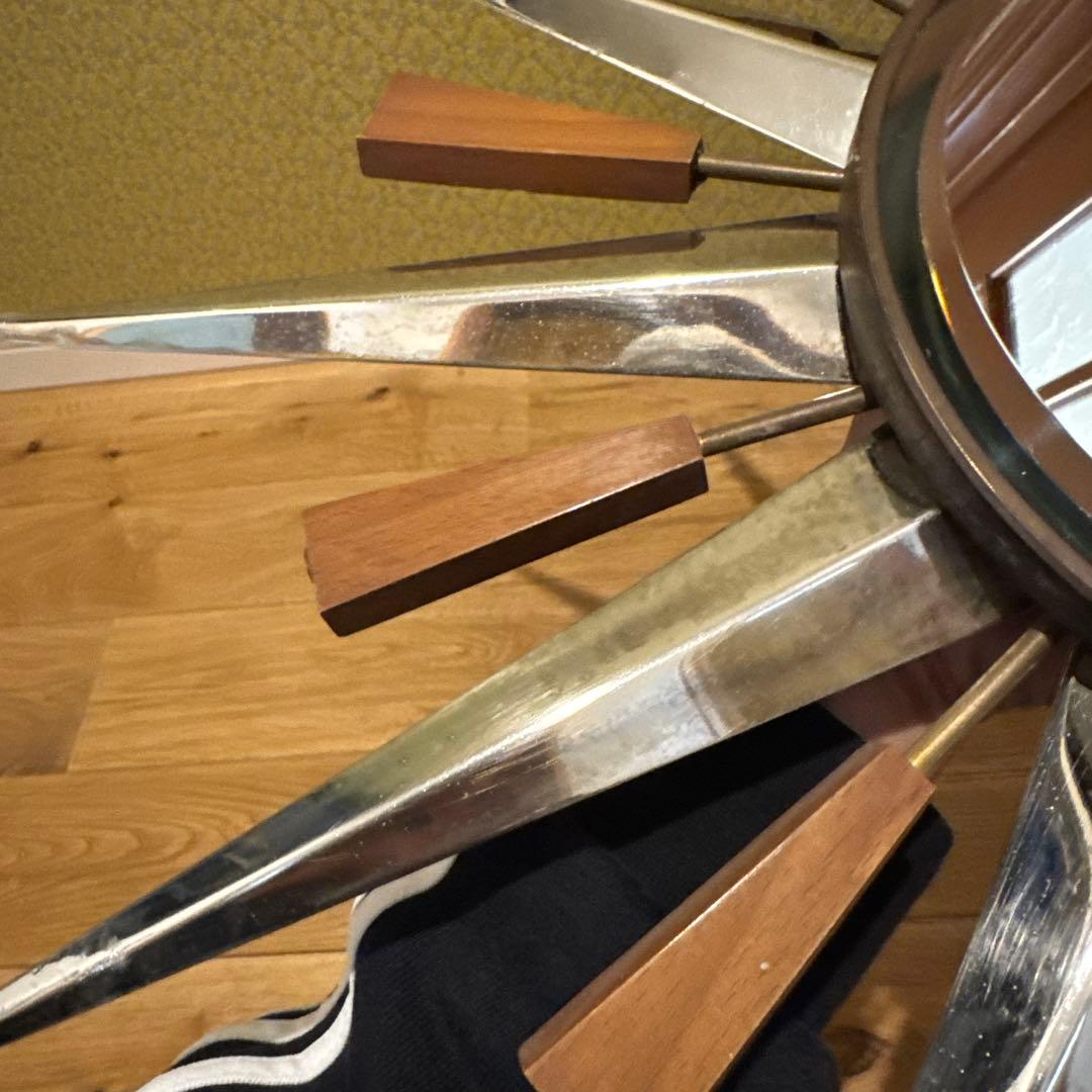 貴重 60s イギリスアンティーク MEC サンバースト ウォールミラー