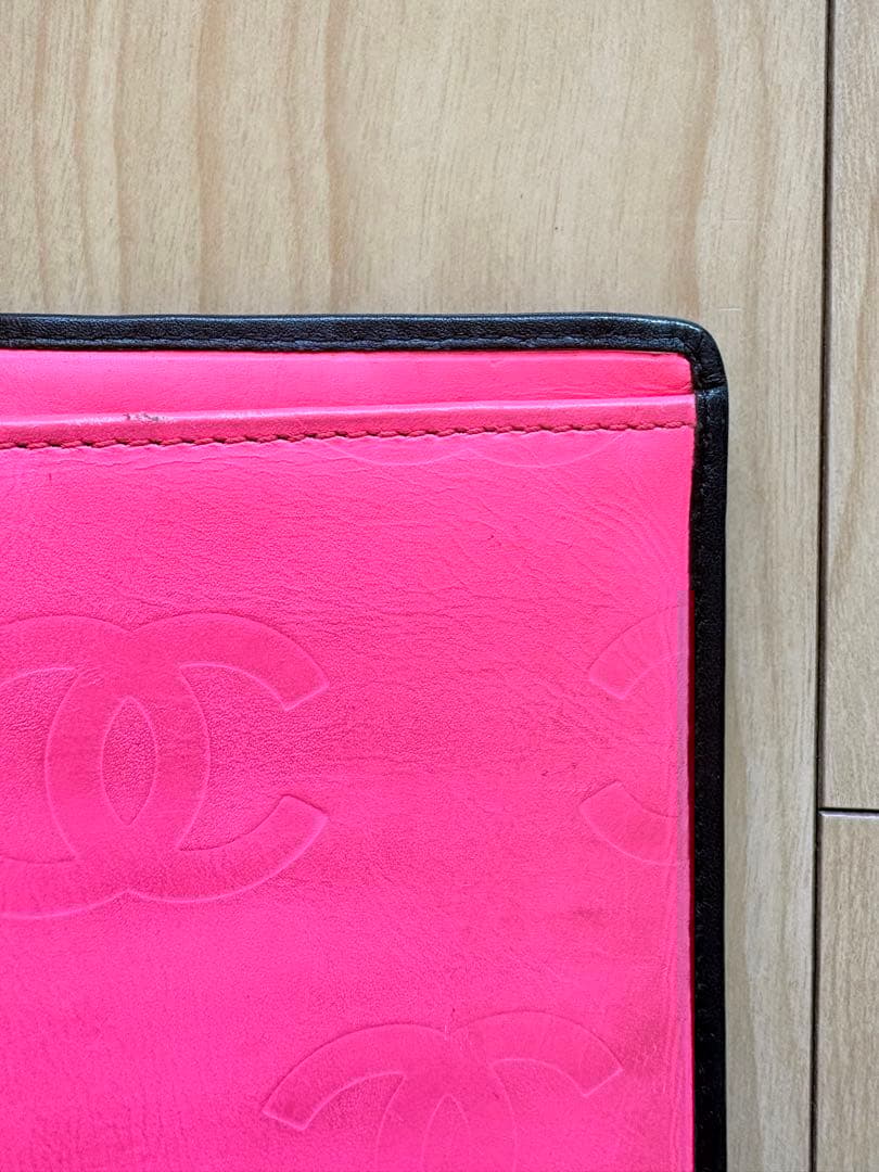 【CHANEL】シャネル　カンボンライン 二つ折り財布 ブラック キルティング