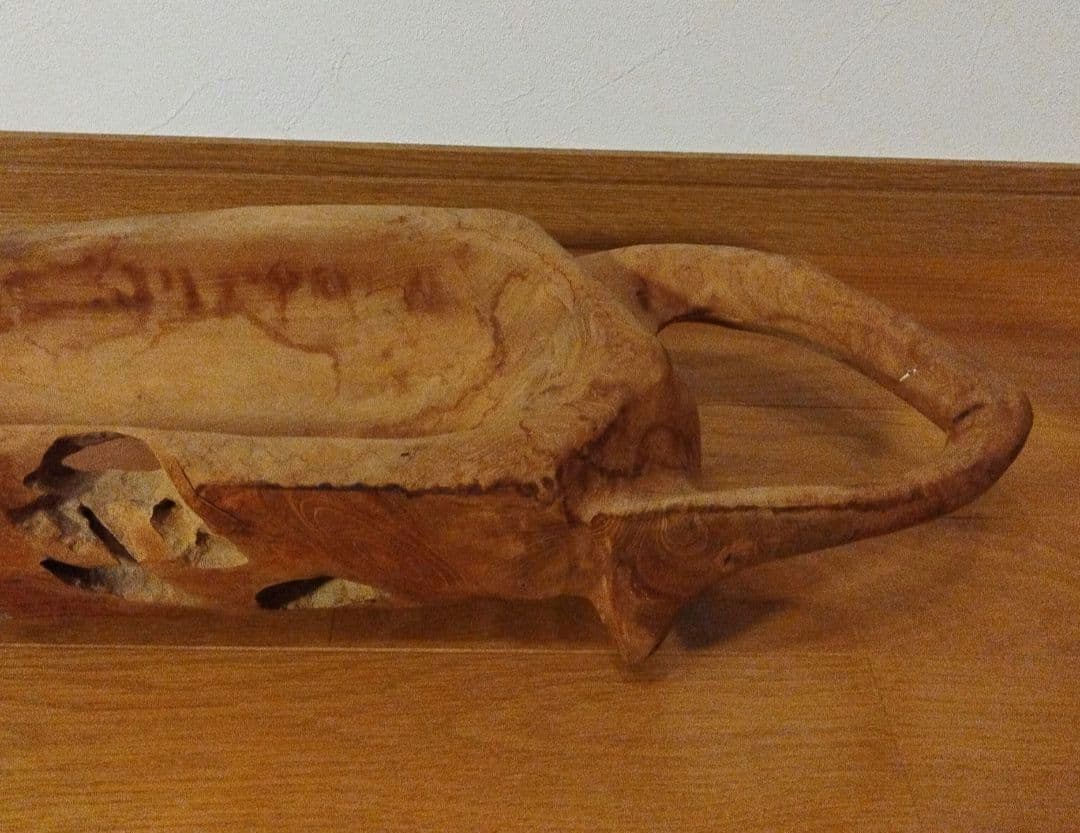 古木 皿 器 無垢 ヴィンテージ アンティーク 木製 大型 ハンドルバスケット