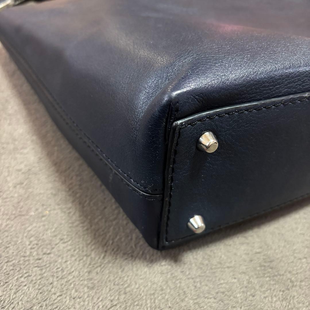 MOTHER HOUSE リニア　トートバッグ　レザー　ネイビー　A4