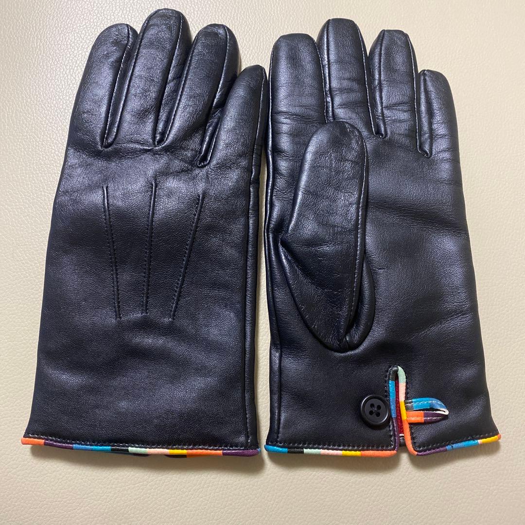 未使用品　ポールスミス 手袋 羊革 ライニング カシミヤ　黒