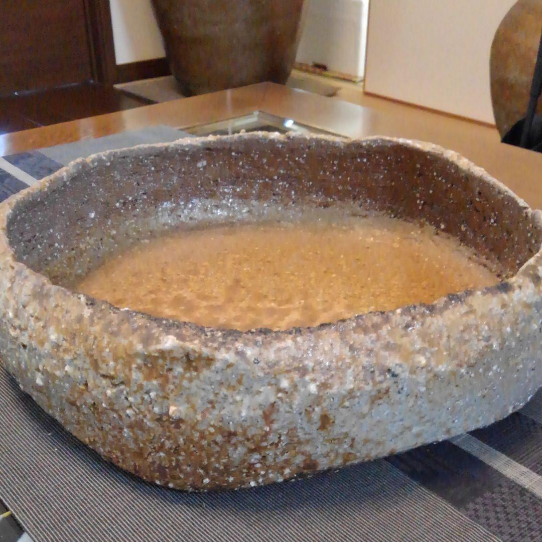 荒い土感鉢　備前焼