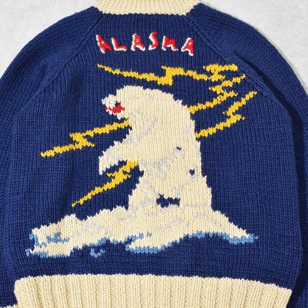 90s ALASKA カウチン ニット セーター S 古着 アメカジ ビンテージ