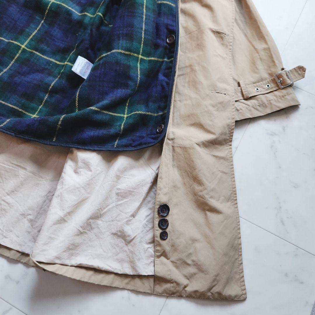 美品 ラルフローレン チェック中綿ライナー付 トレンチコート ベージュＬ