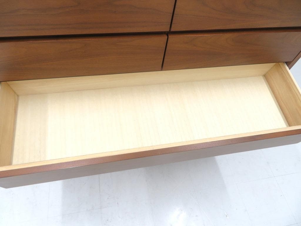 展示品　IDC大塚家具　ウォールナット　6段　チェスト　整理箪笥　タンス